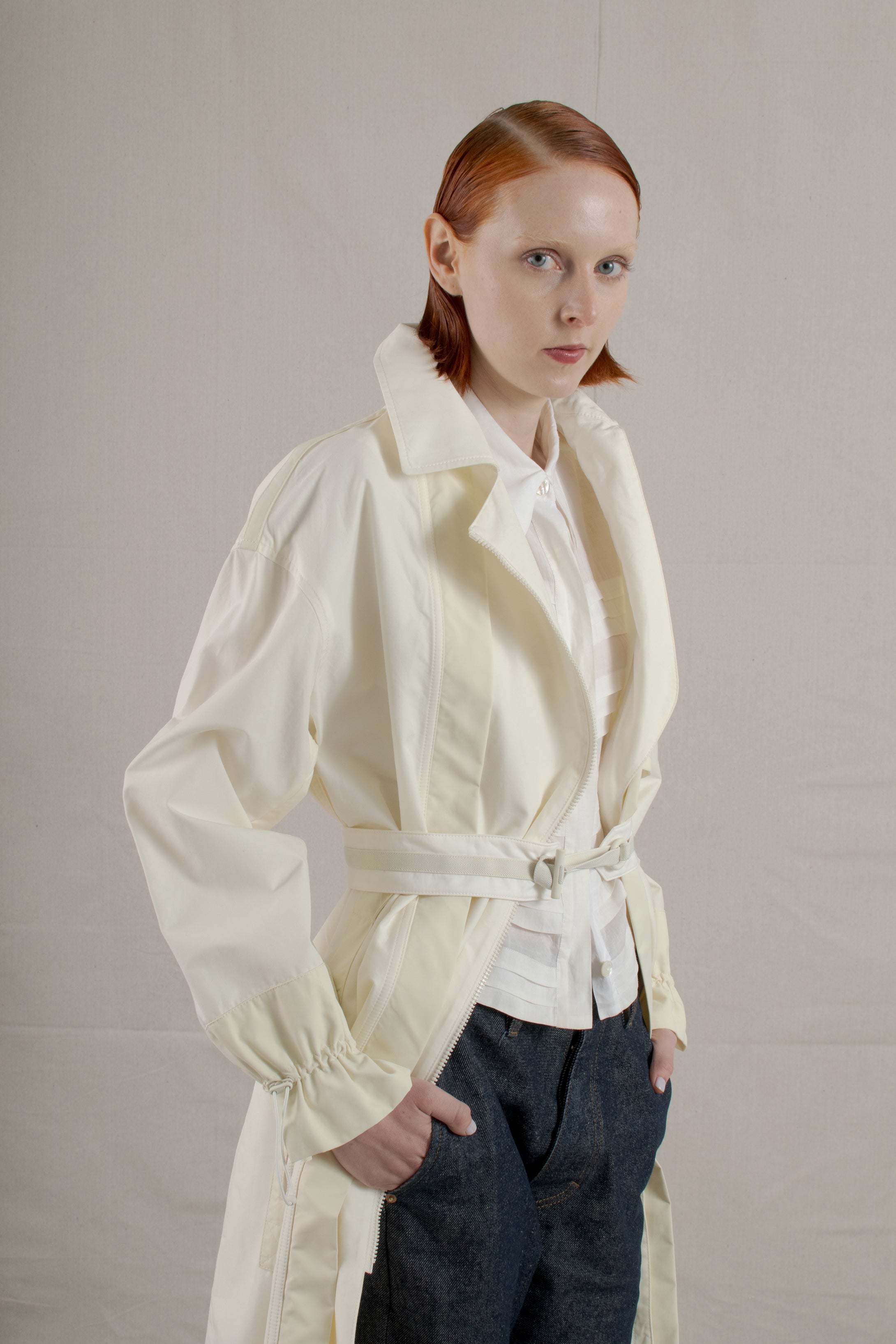 2010's Hermès Ivory Cotton Trench Coat