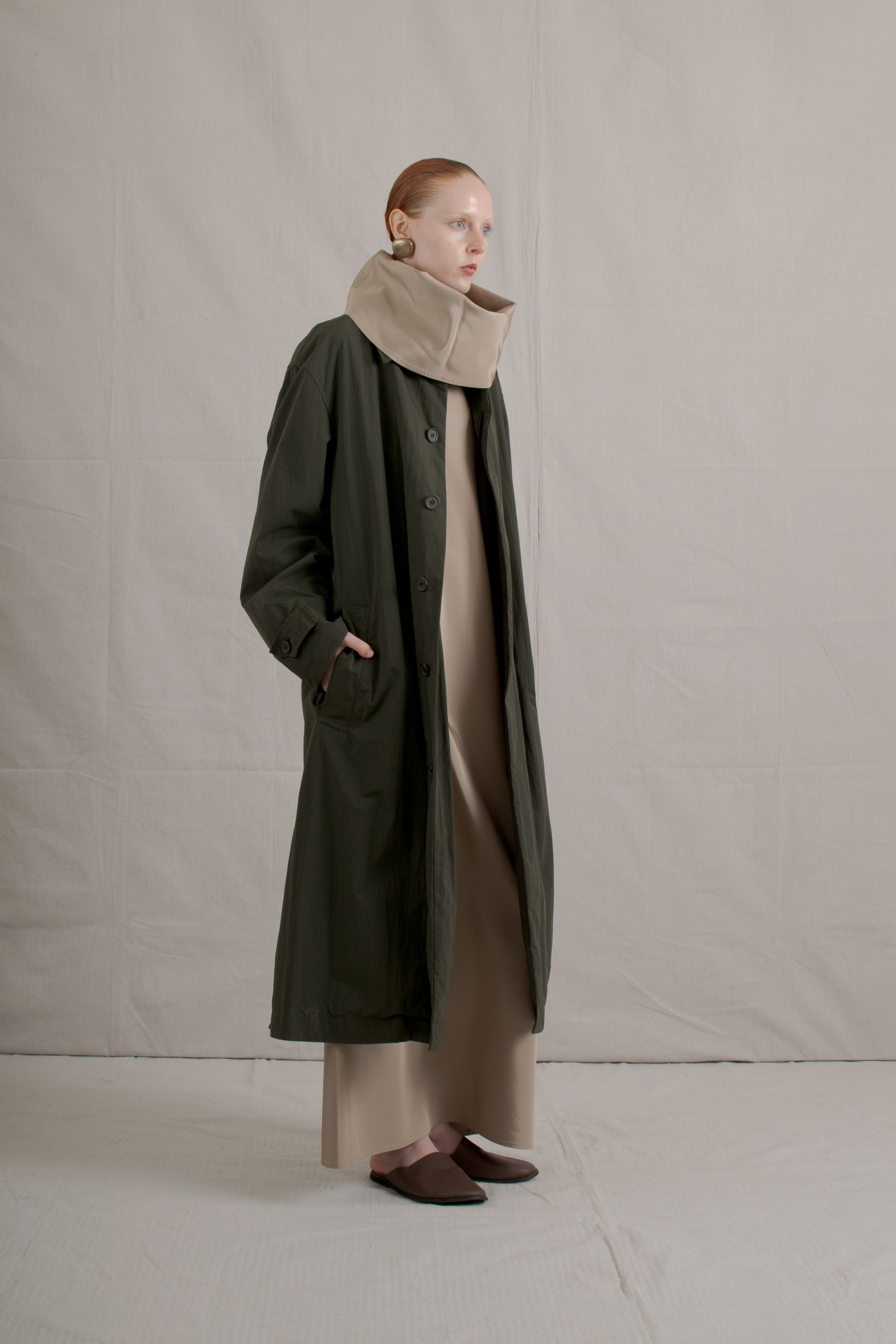 Y2K Issey Miyake Green Raincoat