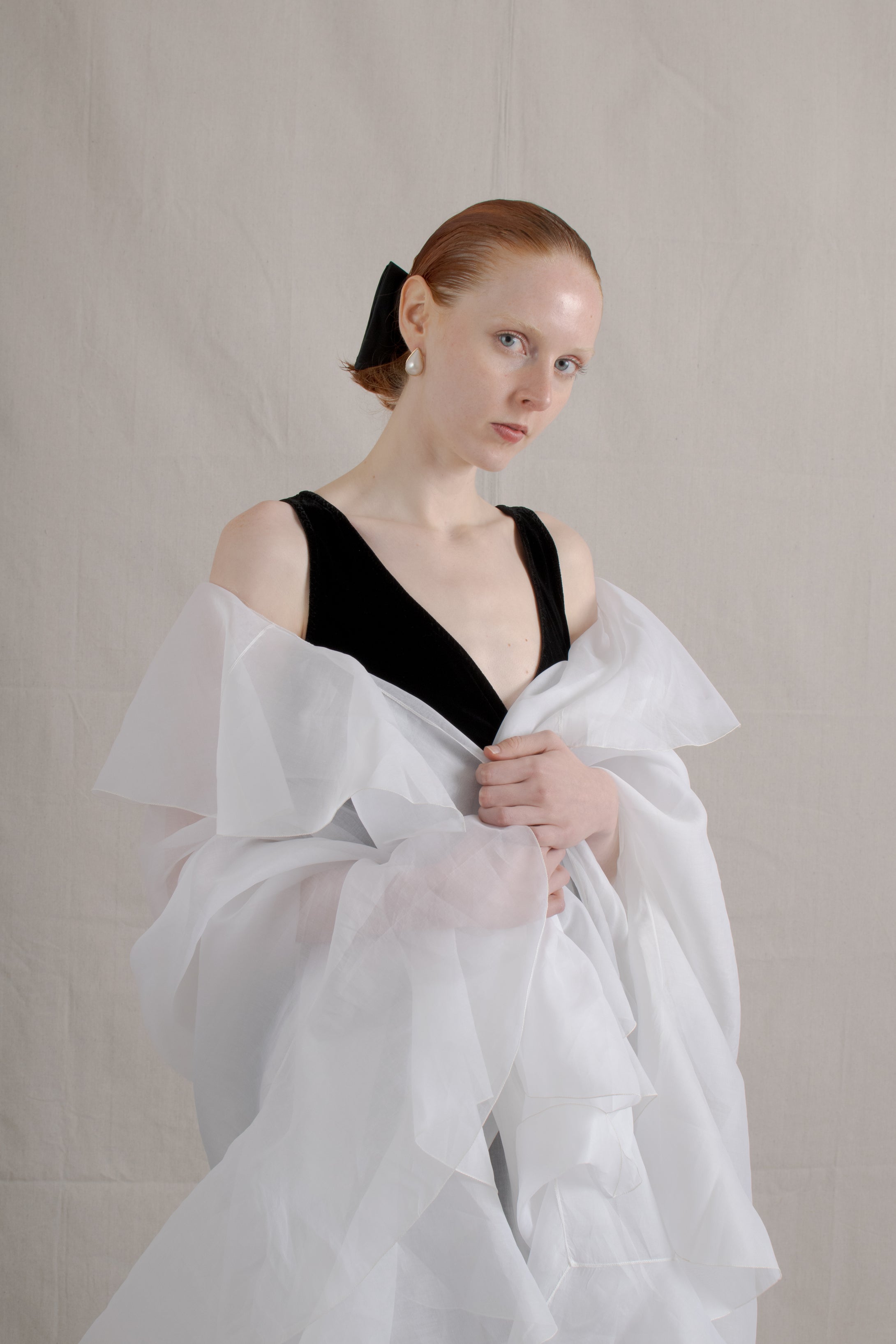 Spring/Summer 1982 Christian Dior Haute Couture White Ruffled Shawl