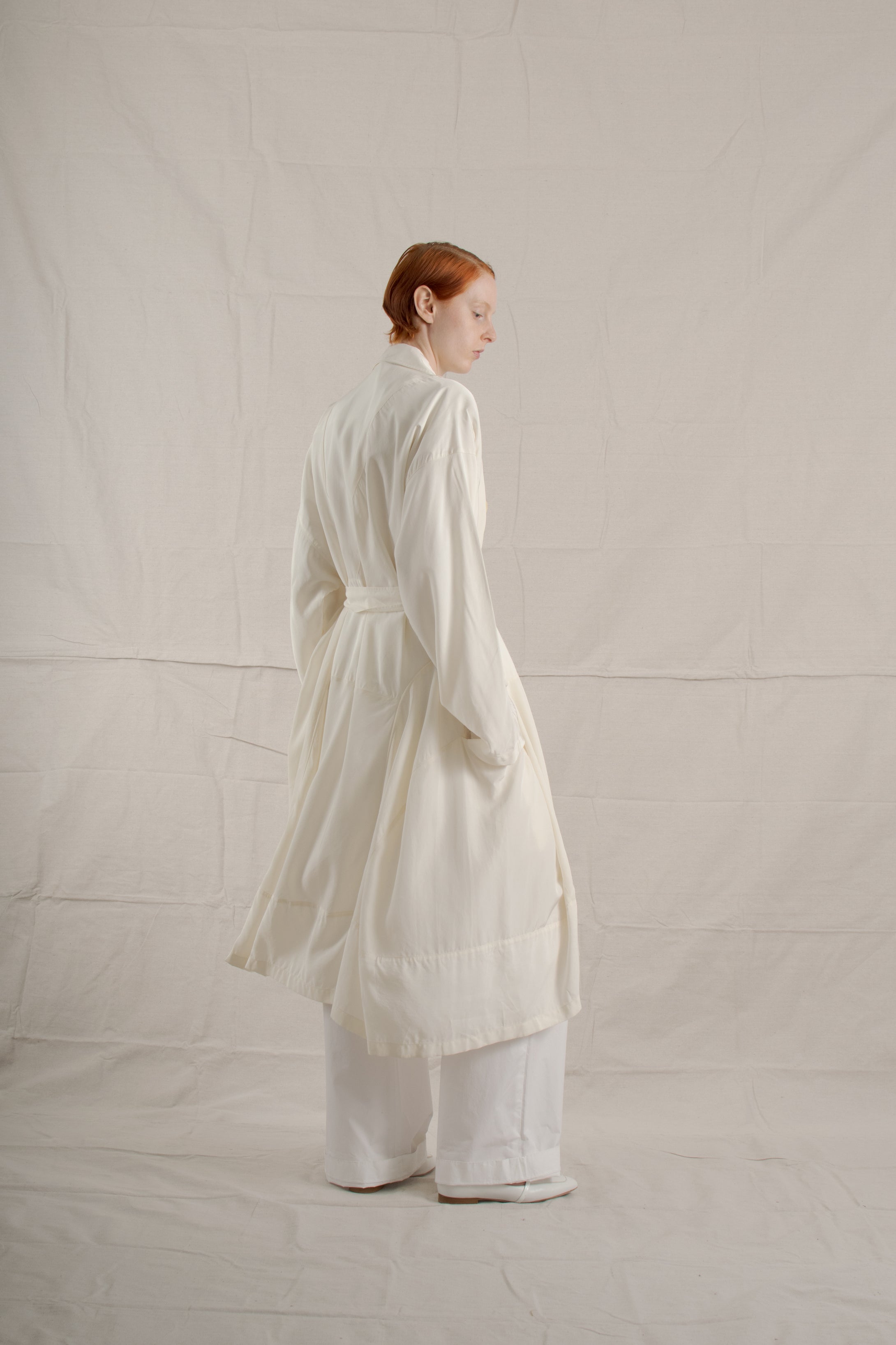 1990's Donna Karan White Duster